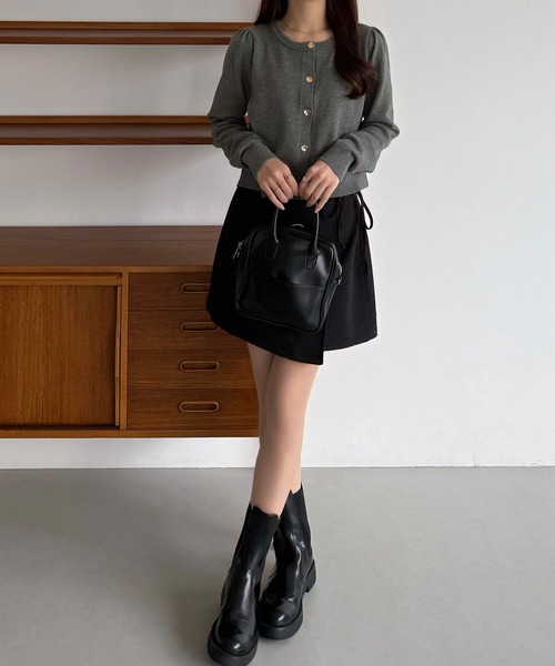 callautia（カラウティア）の「金ボタンコットンショートニットカーディガン（カーディガン/ボレロ・レディース・ブラック/オフホワイト/チャコール・MEDIUM/LARGE）」の13枚目の写真