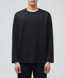 フォンテクルーネック長袖Tシャツ[ブラック]