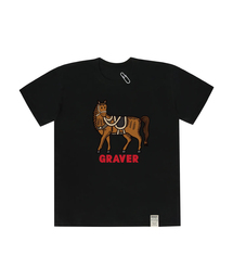 [ユニセックス]ホースロゴ半袖Tシャツ_ブラック