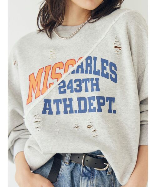 Ungrid（アングリッド）の「ダメージデザインルーズスウェット（スウェット・レディース・ライトグレー/ネイビー/オレンジ・FREE）」の7枚目の写真