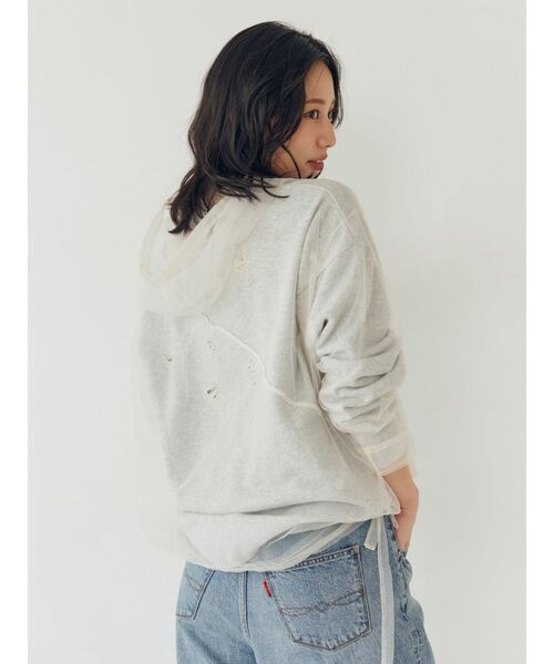 Ungrid（アングリッド）の「ダメージデザインルーズスウェット（スウェット・レディース・ライトグレー/ネイビー/オレンジ・FREE）」の12枚目の写真