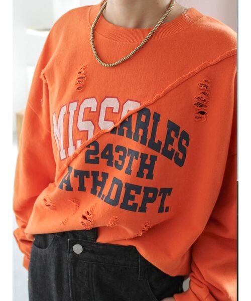 Ungrid（アングリッド）の「ダメージデザインルーズスウェット（スウェット・レディース・ライトグレー/ネイビー/オレンジ・FREE）」の18枚目の写真