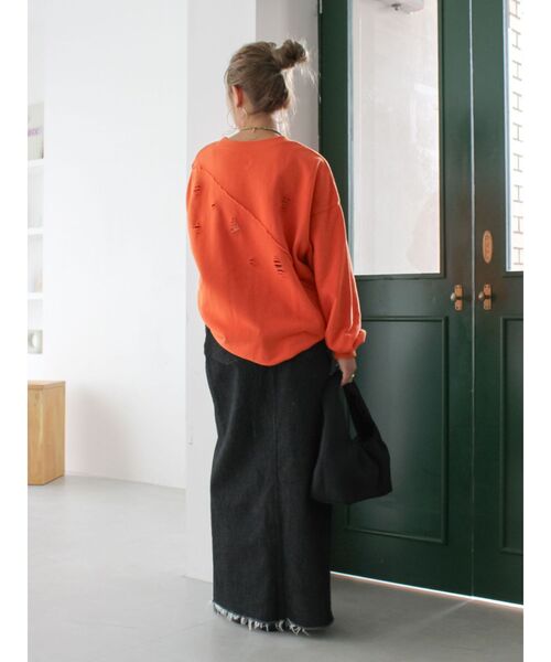 Ungrid（アングリッド）の「ダメージデザインルーズスウェット（スウェット・レディース・ライトグレー/ネイビー/オレンジ・FREE）」の20枚目の写真