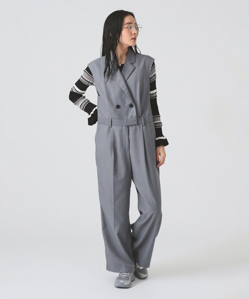 Ray BEAMS(レイビームス)の「スーツ ディテール サロペット(サロペット/オーバーオール・レディース・シルバー/ブラック・0/1)」の3枚目の写真