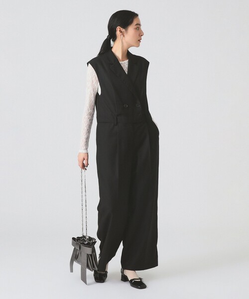 Ray BEAMS(レイビームス)の「スーツ ディテール サロペット(サロペット/オーバーオール・レディース・シルバー/ブラック・0/1)」の6枚目の写真