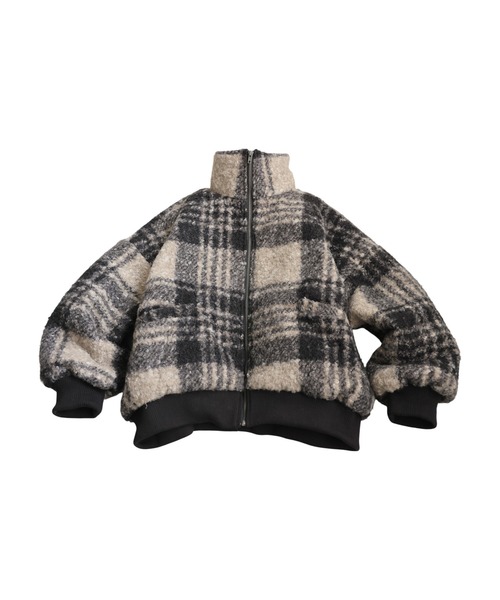 antiqua（アンティカ）の「チェック柄 ボアジャケット（その他アウター・レディース・ブラックミックス・ONESIZE）」の12枚目の写真