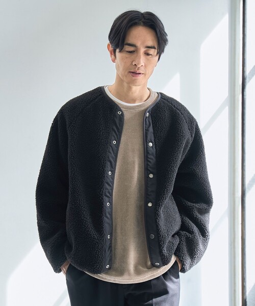 coen(コーエン)の「リバーシブルボアブルゾン(ブルゾン・メンズ・ブラック/オフホワイト/ダークグレー・S/XL/M/L)」の15枚目の写真