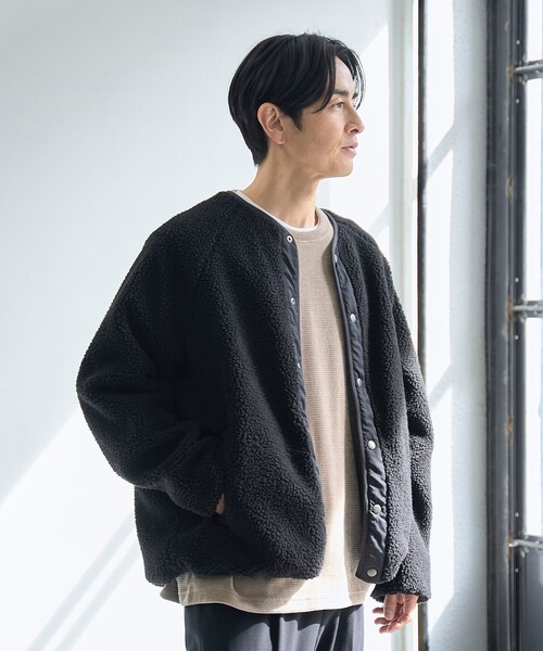 coen(コーエン)の「リバーシブルボアブルゾン(ブルゾン・メンズ・ブラック/オフホワイト/ダークグレー・S/XL/M/L)」の16枚目の写真