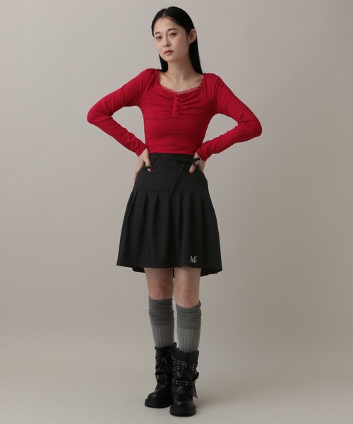 ALAND（エーランド）の「MUCENT／リボンプリーツスカート（スカート・レディース・ブラック/チャコールグレー・FREE）」の15枚目の写真