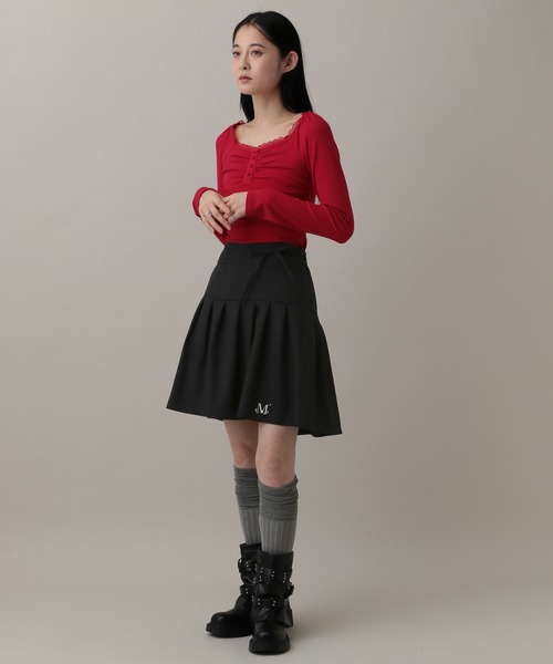 ALAND（エーランド）の「MUCENT／リボンプリーツスカート（スカート・レディース・ブラック/チャコールグレー・FREE）」の16枚目の写真