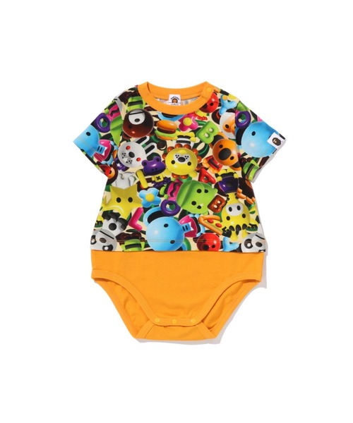 A BATHING APE(アベイシングエイプ)の「3D MILO ALL FRIENDS LAYERED BODYSUIT(ロンパース・キッズ・マルチ・80/70)」の1枚目の写真