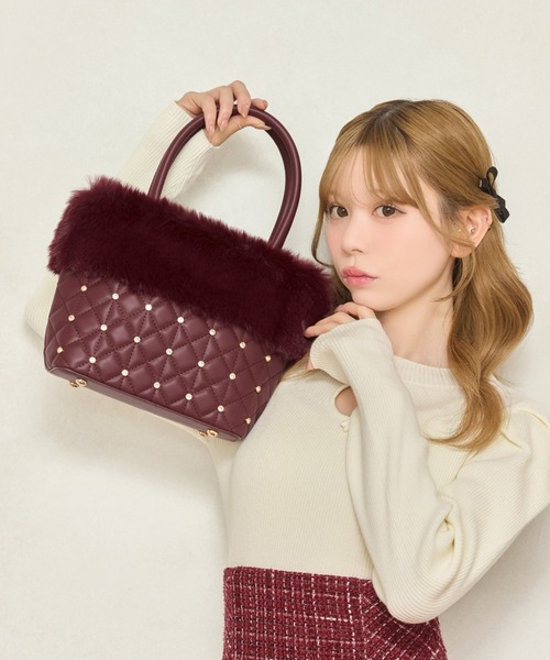 apres jour×ARIAZ】キルティングビジューファーバッグ【ZOZOTOWN限定