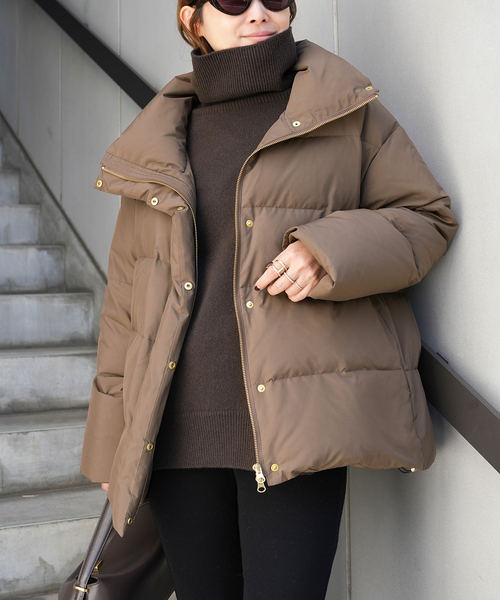 Deuxieme Classe Essential ダウン　 ブラウン Essential ダウン ジャケット（ダウンジャケット/コート）｜ESSENTIAL