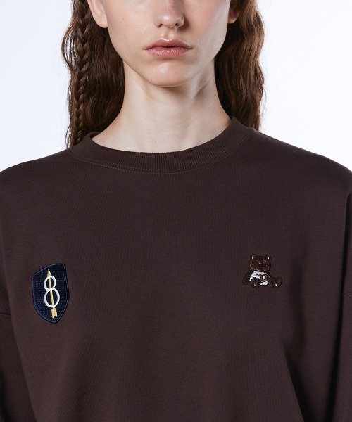 DOUBLE STANDARD CLOTHING(ダブルスタンダードクロージング)の「ベアロゴ 裏毛スウェット(スウェット・レディース・ベージュ/ブラウン・FREE)」の7枚目の写真