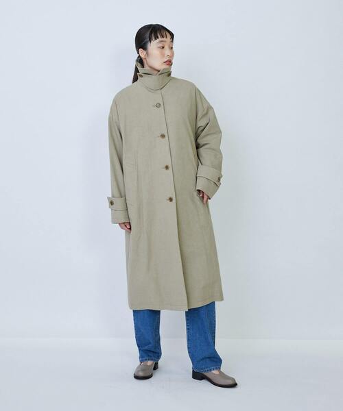 ロワズィール LOISIR グランジコットンポプリンステンカラー ショートコート LOISIR ステンカラーコート コート グランジコットンポプリンステン