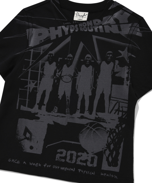 PHYSICAL DEPARTMENT(フィジカル デパートメント)の「ウィメンズカートゥーンバスケットボール半袖Tシャツブラック(Tシャツ/カットソー・レディース・その他・MEDIUM/SMALL)」の4枚目の写真