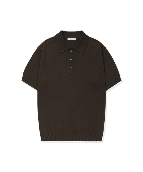 MANNERGRAM(マナーグラム)の「ソフトコットン100 3PLY ポロ 半袖ニット - 5カラー(Tシャツ/カットソー・メンズ・ブラック/ブラウン/グリーン/ダークネイビー/ブルー系・MEDIUM/LARGE/X-LARGE/XX-LARGE)」の3枚目の写真