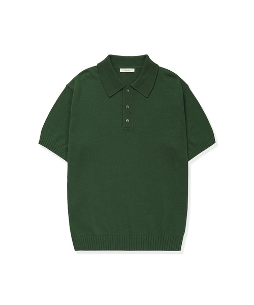 MANNERGRAM(マナーグラム)の「ソフトコットン100 3PLY ポロ 半袖ニット - 5カラー(Tシャツ/カットソー・メンズ・ブラック/ブラウン/グリーン/ダークネイビー/ブルー系・MEDIUM/LARGE/X-LARGE/XX-LARGE)」の1枚目の写真