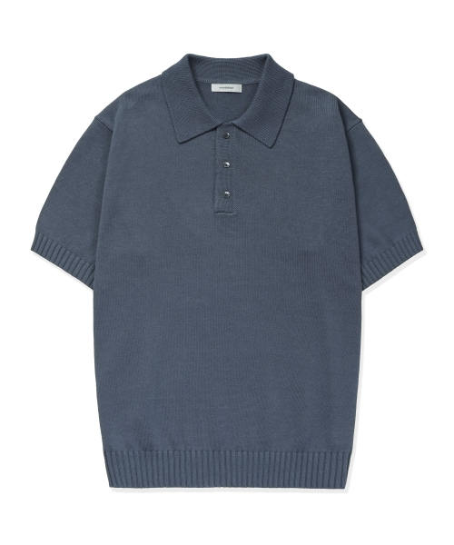 MANNERGRAM(マナーグラム)の「ソフトコットン100 3PLY ポロ 半袖ニット - 5カラー(Tシャツ/カットソー・メンズ・ブラック/ブラウン/グリーン/ダークネイビー/ブルー系・MEDIUM/LARGE/X-LARGE/XX-LARGE)」の6枚目の写真