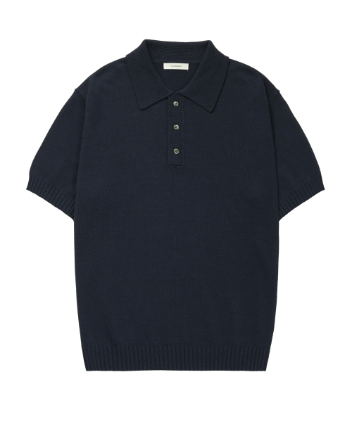 MANNERGRAM(マナーグラム)の「ソフトコットン100 3PLY ポロ 半袖ニット - 5カラー(Tシャツ/カットソー・メンズ・ブラック/ブラウン/グリーン/ダークネイビー/ブルー系・MEDIUM/LARGE/X-LARGE/XX-LARGE)」の8枚目の写真