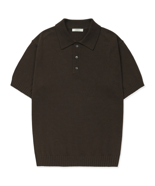 MANNERGRAM(マナーグラム)の「ソフトコットン100 3PLY ポロ 半袖ニット - 5カラー(Tシャツ/カットソー・メンズ・ブラック/ブラウン/グリーン/ダークネイビー/ブルー系・MEDIUM/LARGE/X-LARGE/XX-LARGE)」の9枚目の写真