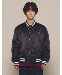[Mmlg] CPC SATIN VARSITY JACKET (BLACK)
