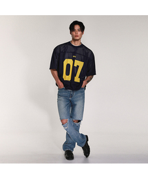 (07キャンペーン) メッシレイヤードジャージセミクロップ半袖Tシャツ (イェールネイビー)