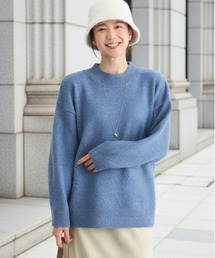 HONEYSUCKLE ROSE(ハニーサックルローズ)【レディース】ボリュームモックネックセーター(6色展開/ゆったりシルエット/ヒップ周りカバー)
