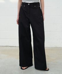 Section Line Wide Pants Black