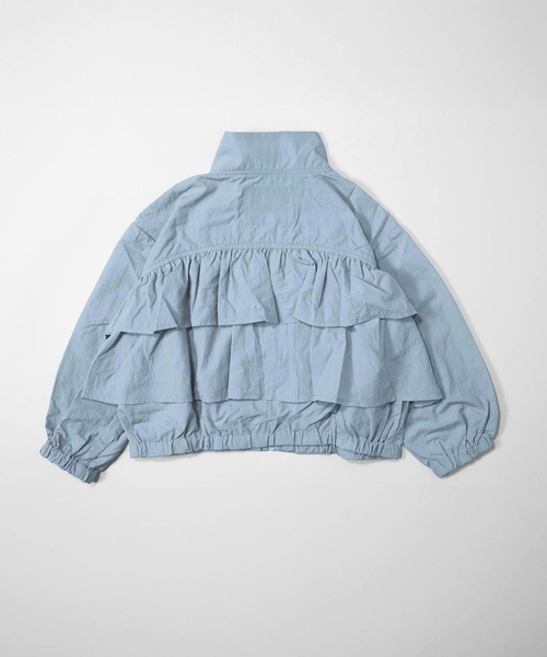 MAKE YOUR DAY（メイクユアデイ）の「ティアードフリルナイロンブルソン■80～140cm（ナイロンジャケット・キッズ・サーモンピンク/ベージュ/サックスブルー・80/90/100/110/120/130/140）」の6枚目の写真
