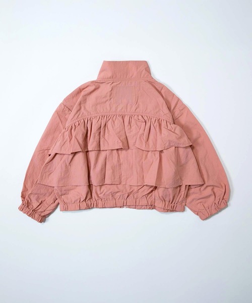 MAKE YOUR DAY（メイクユアデイ）の「ティアードフリルナイロンブルソン■80～140cm（ナイロンジャケット・キッズ・サーモンピンク/ベージュ/サックスブルー・80/90/100/110/120/130/140）」の7枚目の写真