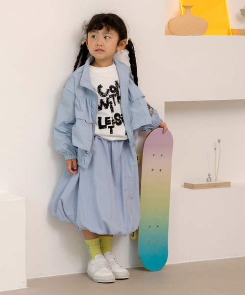 MAKE YOUR DAY（メイクユアデイ）の「ティアードフリルナイロンブルソン■80～140cm（ナイロンジャケット・キッズ・サーモンピンク/ベージュ/サックスブルー・80/90/100/110/120/130/140）」の10枚目の写真