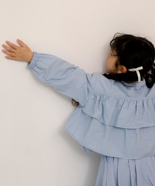 MAKE YOUR DAY（メイクユアデイ）の「ティアードフリルナイロンブルソン■80～140cm（ナイロンジャケット・キッズ・サーモンピンク/ベージュ/サックスブルー・80/90/100/110/120/130/140）」の14枚目の写真