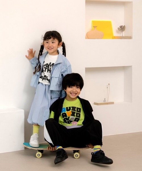 MAKE YOUR DAY（メイクユアデイ）の「ティアードフリルナイロンブルソン■80～140cm（ナイロンジャケット・キッズ・サーモンピンク/ベージュ/サックスブルー・80/90/100/110/120/130/140）」の22枚目の写真