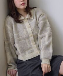 RETRO GIRL | ツイード風襟付きカーデ(カーディガン/ボレロ)