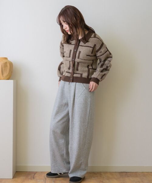 RETRO GIRL（レトロガール）の「ツイード風襟付きカーデ（カーディガン/ボレロ・レディース・ナチュラル/ライトグレー/ブラウン・FREE）」の9枚目の写真