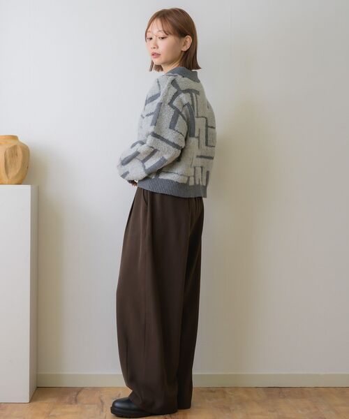 RETRO GIRL（レトロガール）の「ツイード風襟付きカーデ（カーディガン/ボレロ・レディース・ナチュラル/ライトグレー/ブラウン・FREE）」の10枚目の写真