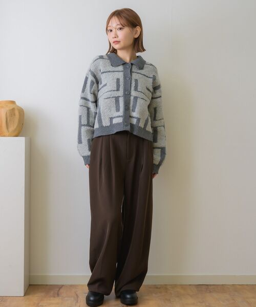 RETRO GIRL（レトロガール）の「ツイード風襟付きカーデ（カーディガン/ボレロ・レディース・ナチュラル/ライトグレー/ブラウン・FREE）」の11枚目の写真