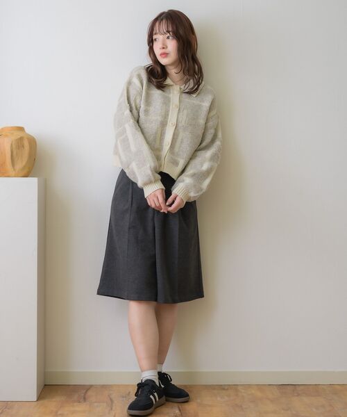 RETRO GIRL（レトロガール）の「ツイード風襟付きカーデ（カーディガン/ボレロ・レディース・ナチュラル/ライトグレー/ブラウン・FREE）」の16枚目の写真