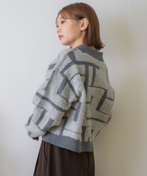 RETRO GIRL（レトロガール）の「ツイード風襟付きカーデ（カーディガン/ボレロ・レディース・ナチュラル/ライトグレー/ブラウン・FREE）」の20枚目の写真