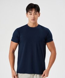 HUGVONE（ハグボーン）の「無地マッスルフィット半袖 - ダークネイビー（Tシャツ/カットソー）」