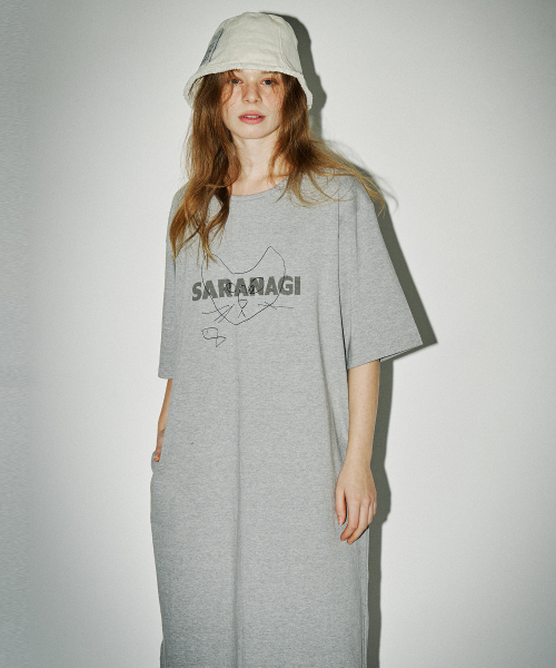 SARANAGI(サラナギ)の「SE054-DRESS(melange)(ワンピース・レディース・グレー・FREE)」の1枚目の写真