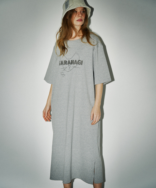 SARANAGI(サラナギ)の「SE054-DRESS(melange)(ワンピース・レディース・グレー・FREE)」の2枚目の写真