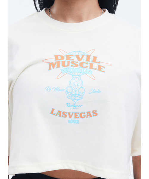 REMOVERSTUDIO（リムーバースタジオ）の「ウーマンデビル1982クラシックマッスルTシャツ[アイボリー]（Tシャツ/カットソー・レディース・その他・FREE）」の5枚目の写真