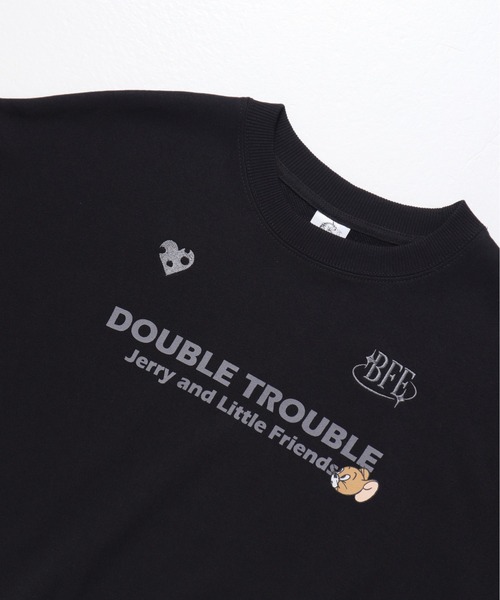 Tom&Jerry(トムアンドジェリー)の「【TOM&JERRY/トムとジェリー】裏毛袖プリントクルーネックトレーナー(WIDE)(スウェット・レディース・オフホワイト/ブラック/パープル/オートミール・LARGE/MEDIUM)」の17枚目の写真