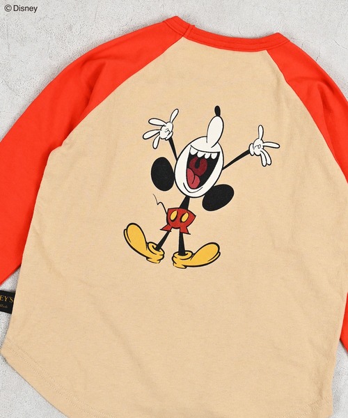 Disney】ミッキーマウス/ラグランロンT（Tシャツ/カットソー