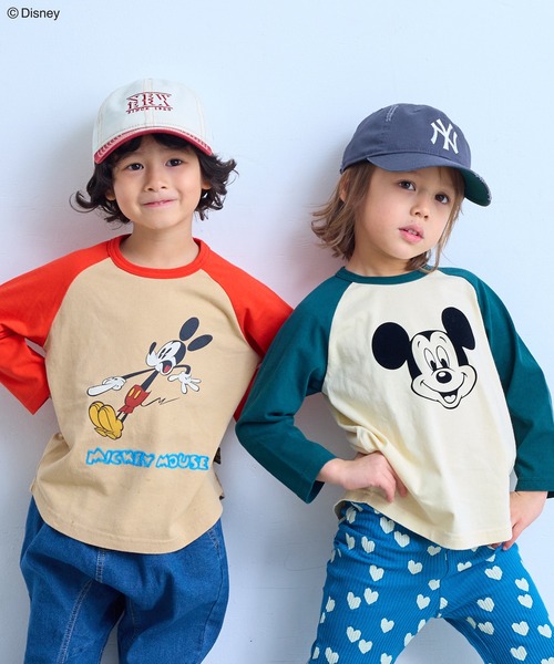 セール】【Disney】ミッキーマウス/ラグランロンT（Tシャツ