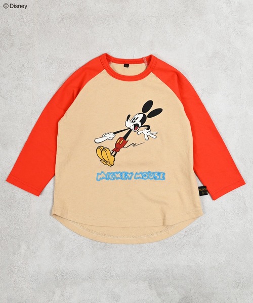 Disney】ミッキーマウス/ラグランロンT（Tシャツ/カットソー