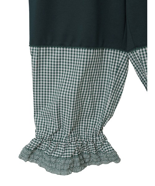 ピンクハウス 黒×白ギンガムチェック ピコフリル使い ドロワーズ 裾ギンガムチェック使いドロワーズ（その他パンツ）｜PINK HOUSE