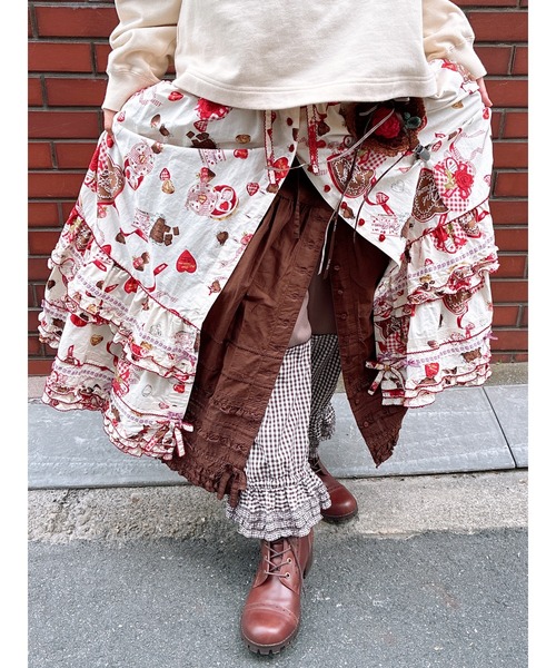 ピンクハウス 生成 裾豪華ピコフリル 綿ローンドロワーズ 2021年 裾